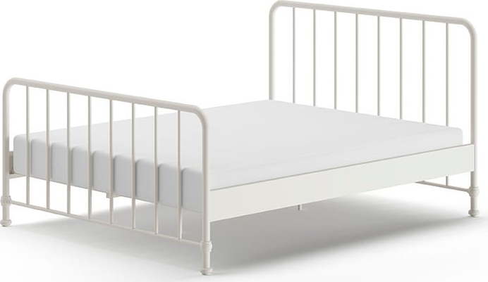 Bílá kovová jednolůžková postel s roštem 160x200 cm BRONXX – Vipack Vipack
