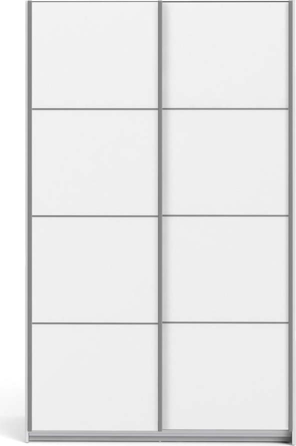 Bílá šatní skříň s posuvnými dveřmi 122x202 cm Verona - Tvilum Tvilum