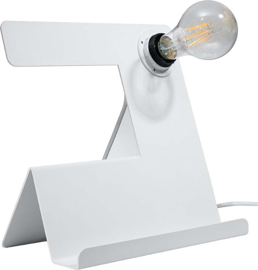 Bílá stolní lampa (výška 24 cm) Gabriel – Nice Lamps Nice Lamps