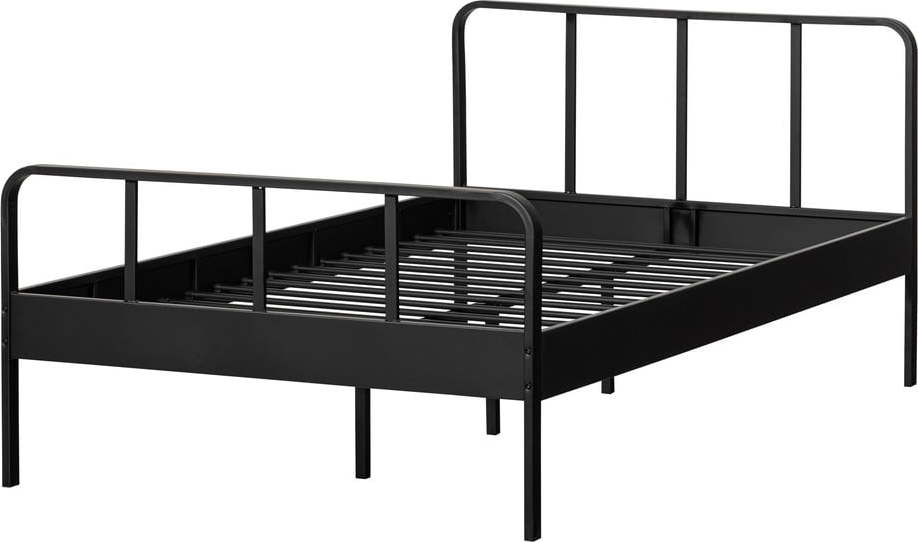 Černá kovová jednolůžková postel s roštem 120x200 cm Mees – WOOOD WOOOD