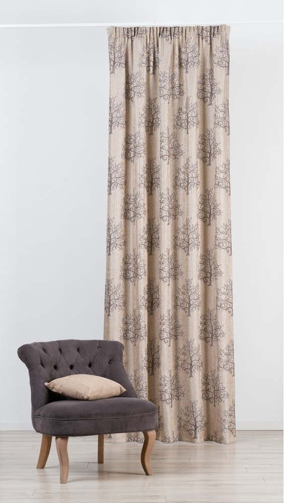 Hnědo-béžový závěs 140x260 cm Erinn – Mendola Fabrics Mendola Fabrics