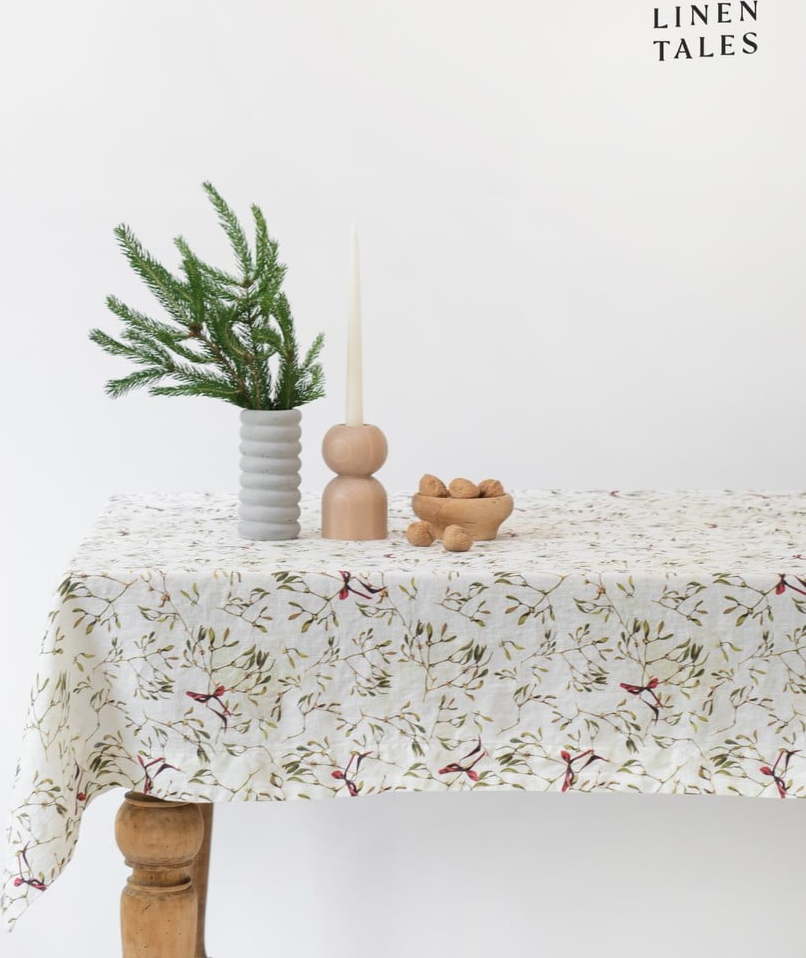 Lněný ubrus s vánočním motivem 140x200 cm – Linen Tales Linen Tales
