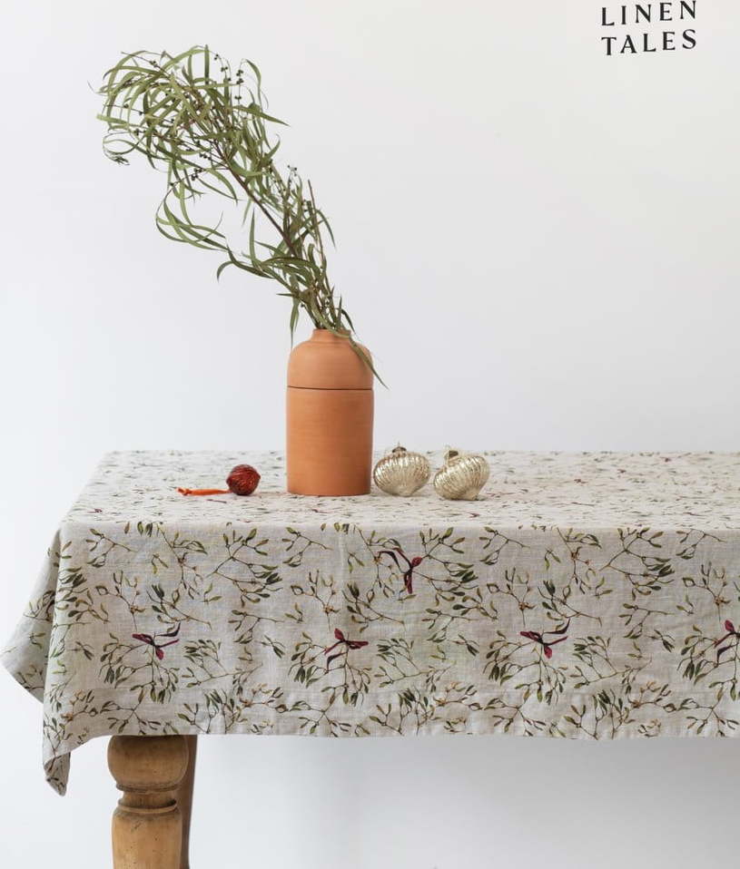 Lněný ubrus s vánočním motivem 140x300 cm – Linen Tales Linen Tales