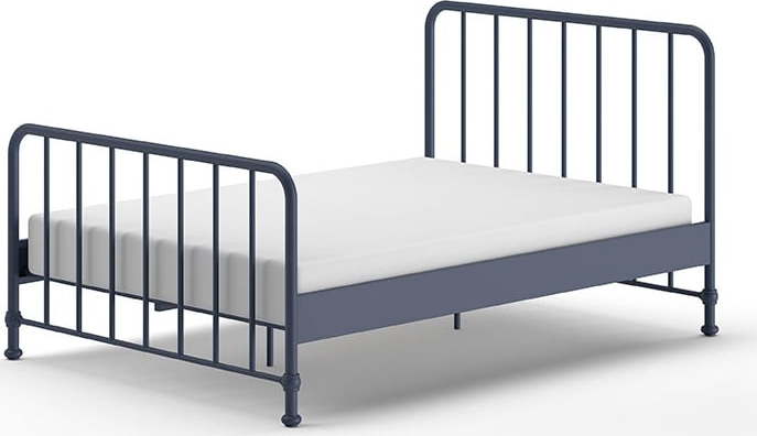 Modrá kovová jednolůžková postel s roštem 140x200 cm BRONXX – Vipack Vipack