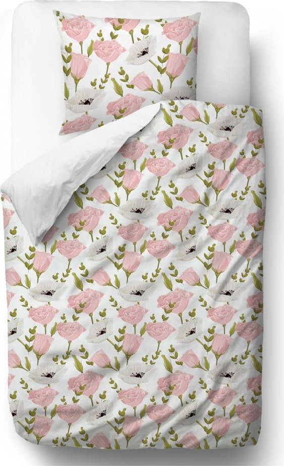 Povlečení z bavlněného saténu Butter Kings Pink Roses