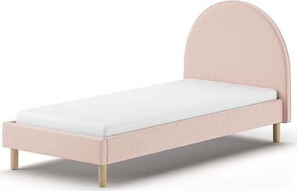 Růžová čalouněná jednolůžková postel s roštem 90x200 cm MOON – Vipack Vipack
