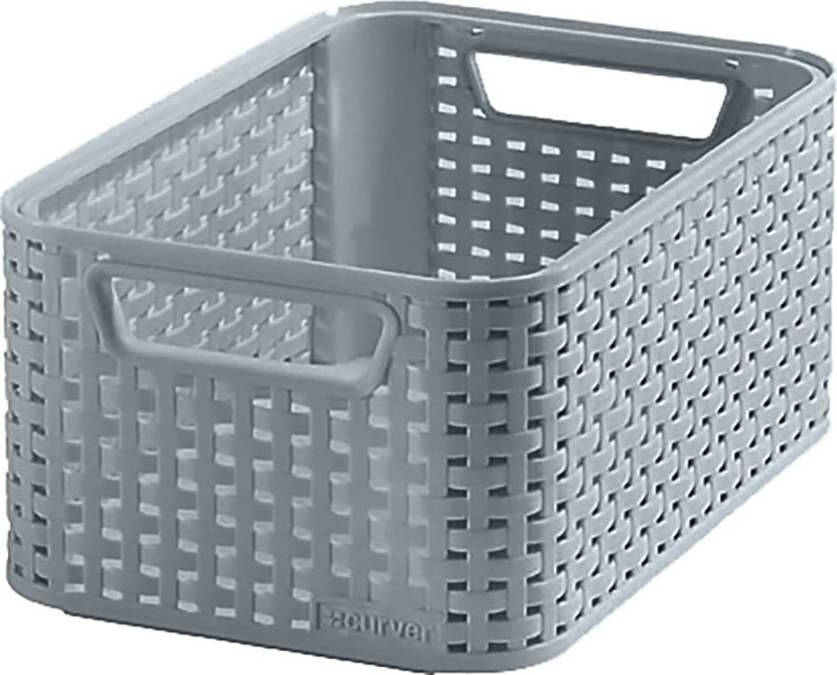 Šedý úložný košík Curver Style