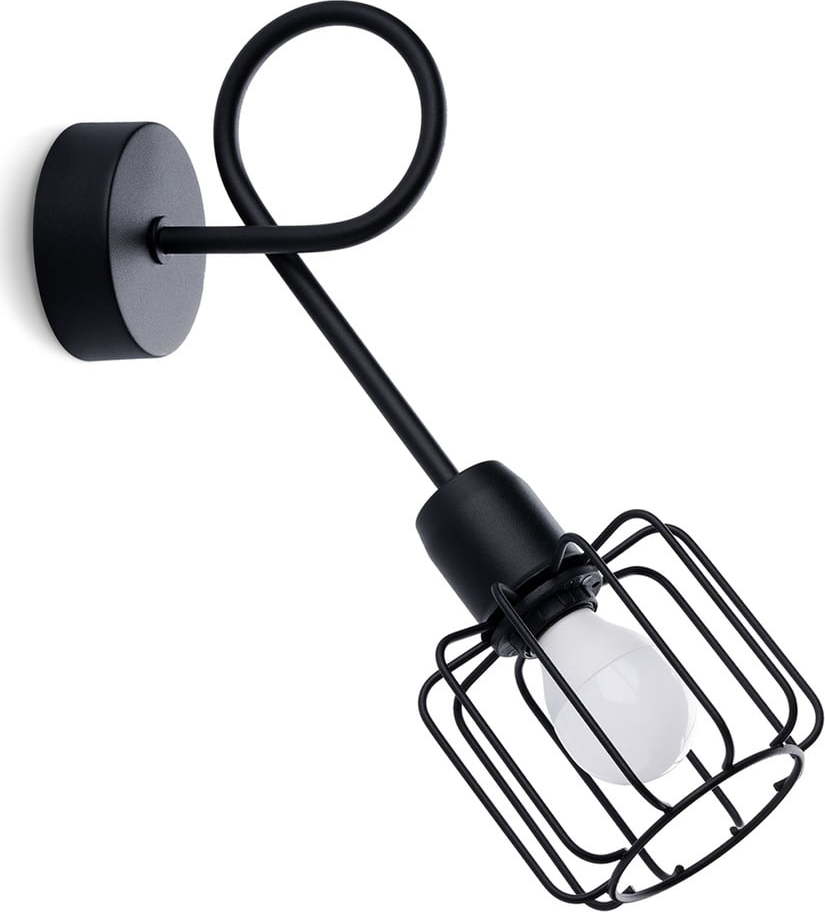 Černé nástěnné svítidlo ø 10 cm Salom – Nice Lamps Nice Lamps
