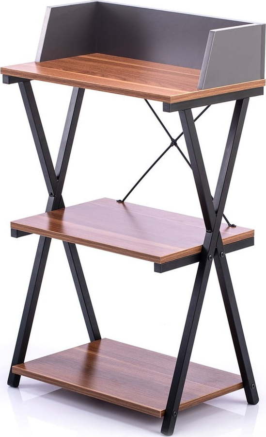 Pracovní stůl s deskou v dekoru ořechového dřeva 30x50 cm Hexe – Homede HOMEDE