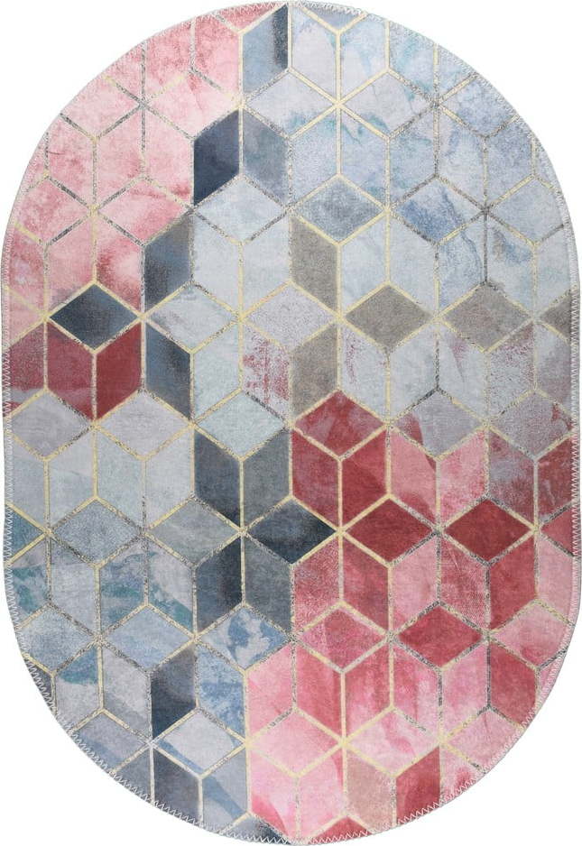 Růžovo-světle šedý pratelný koberec 120x180 cm – Vitaus Vitaus