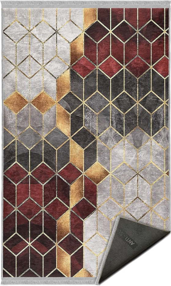 Šedo-vínový pratelný koberec 120x180 cm – Mila Home Mila Home