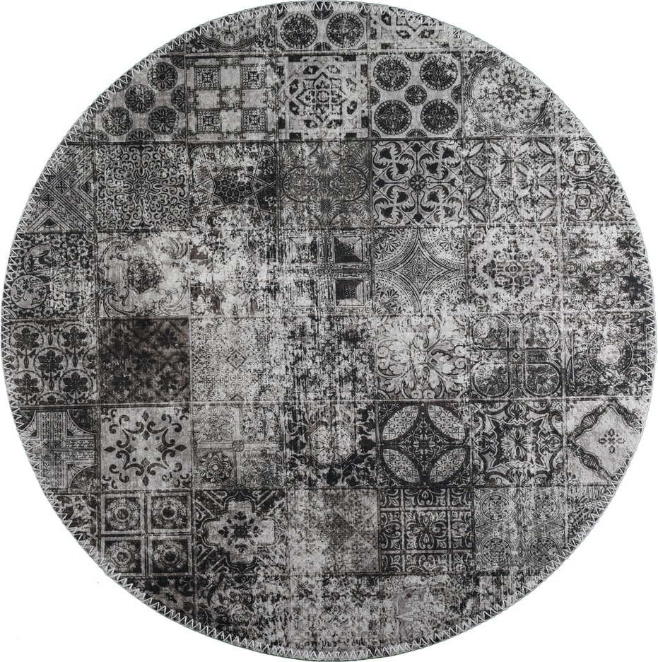 Šedý pratelný kulatý koberec ø 120 cm – Vitaus Vitaus