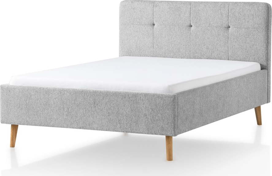 Světle šedá čalouněná dvoulůžková postel 140x200 cm Smart – Meise Möbel Meise Möbel