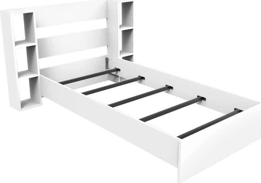 Bílá jednolůžková postel s úložným prostorem 90x190 cm Smart – Kalune Design Kalune Design