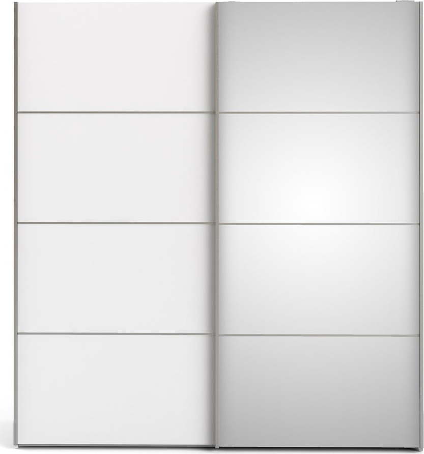 Bílá šatní skříň se zrcadlem a posuvnými dveřmi 182x202 cm Verona - Tvilum Tvilum