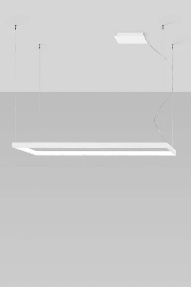 Bílé LED závěsné svítidlo 130x40 cm Jutila - Nice Lamps Nice Lamps