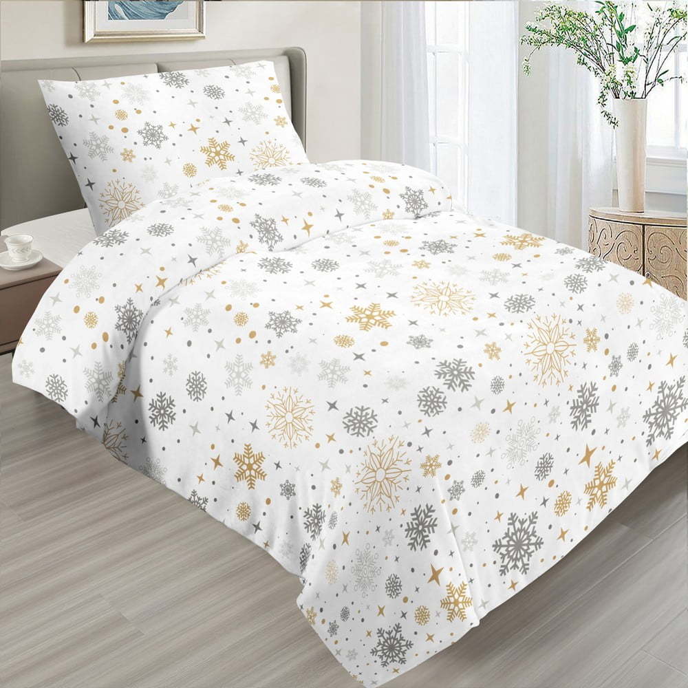 Bílé povlečení na jednolůžko z mikroplyše 140x200 cm – My House My House