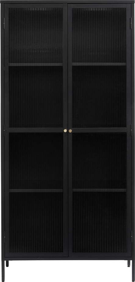 Černá kovová vitrína 90x190 cm Bronco – Unique Furniture Unique Furniture