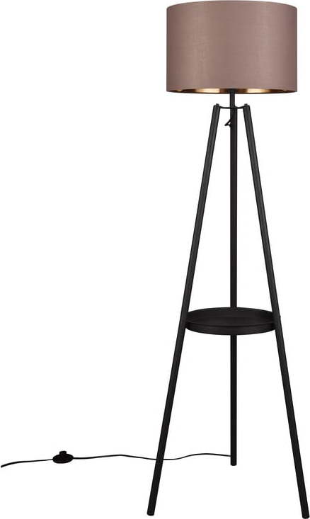 Černá stojací lampa s poličkou (výška 152 cm) Colette – Trio TRIO