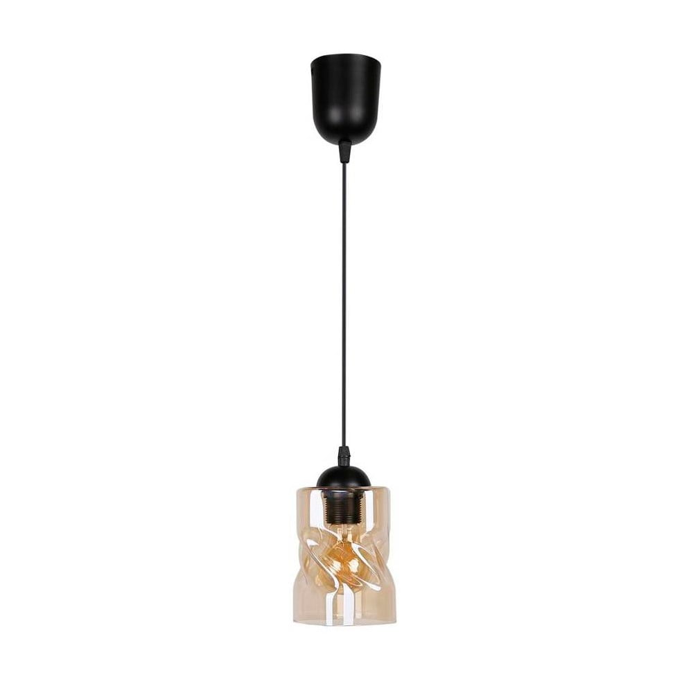 Černé závěsné svítidlo se skleněným stínidlem ø 10 cm Felis – Candellux Lighting Candellux Lighting