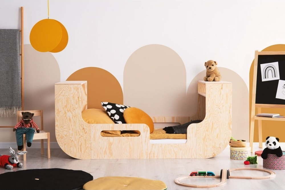 Dětská postel s úložným prostorem v přírodní barvě 180x200 cm RIKO – Adeko Adeko