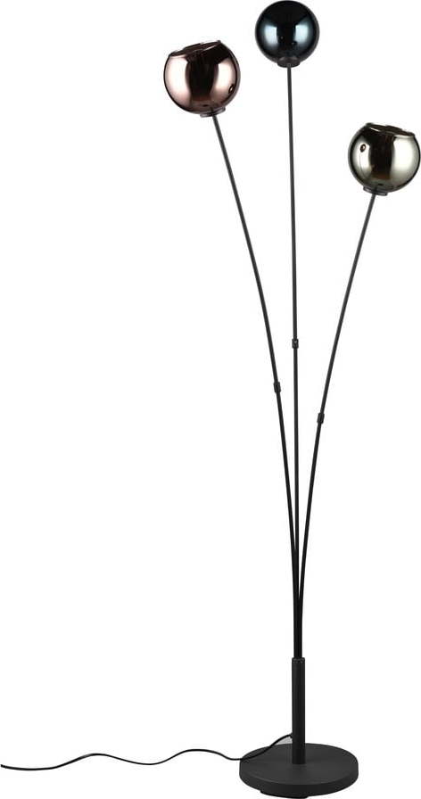 Leskle černá stojací lampa (výška 150 cm) Sheldon – Trio TRIO