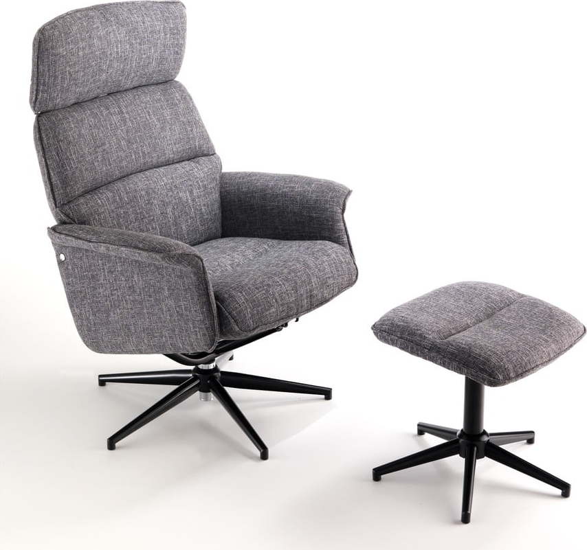 Šedé otočné křeslo s podnožkou Tomasucci Clara Tomasucci