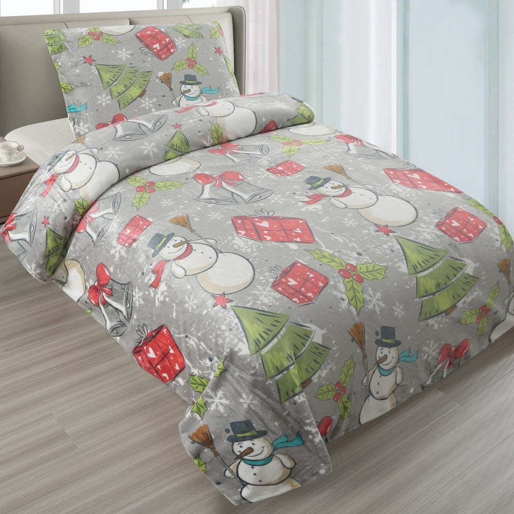 Šedé povlečení na jednolůžko z mikroplyše 140x200 cm – My House My House