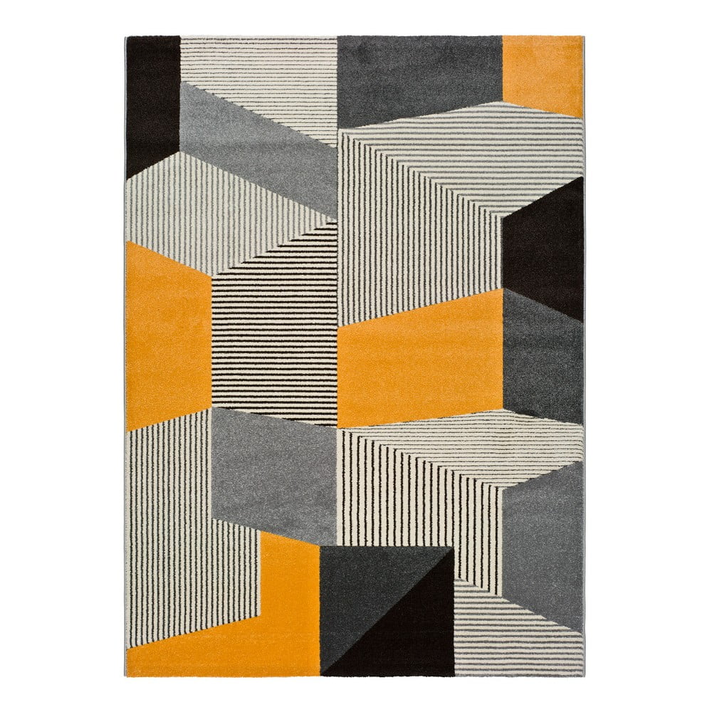 Šedo-oranžový koberec Universal Leo Grey