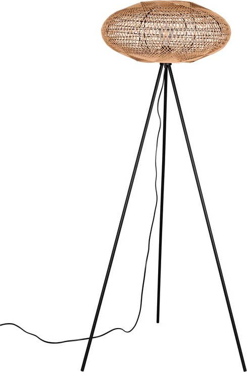 Stojací lampa v černo-přírodní barvě (výška 150 cm) Hedda – Trio TRIO