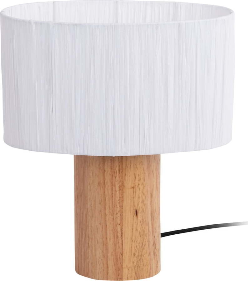 Stolní lampa se stínidlem z papírového výpletu v bílo-přírodní barvě(výška 30