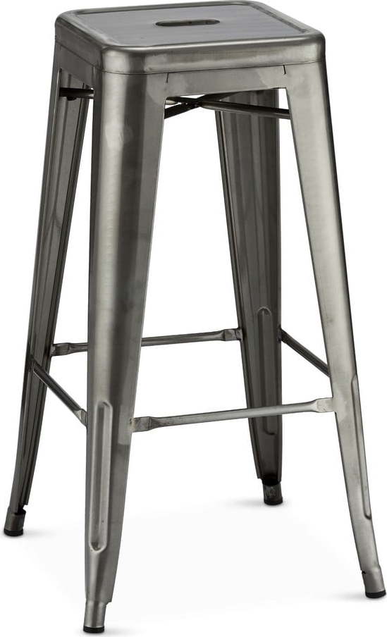 Světle šedé kovové barové židle v sadě 2 ks 76 cm Korona – Furnhouse Furnhouse