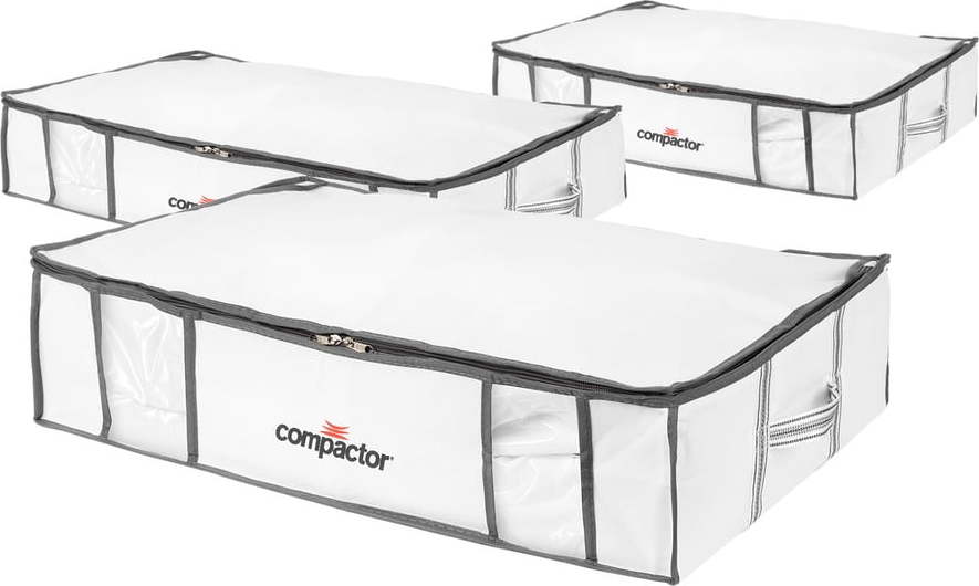 Vakuové/vyztužené látkové úložné boxy na oblečení v sadě 3 ks – Compactor Compactor