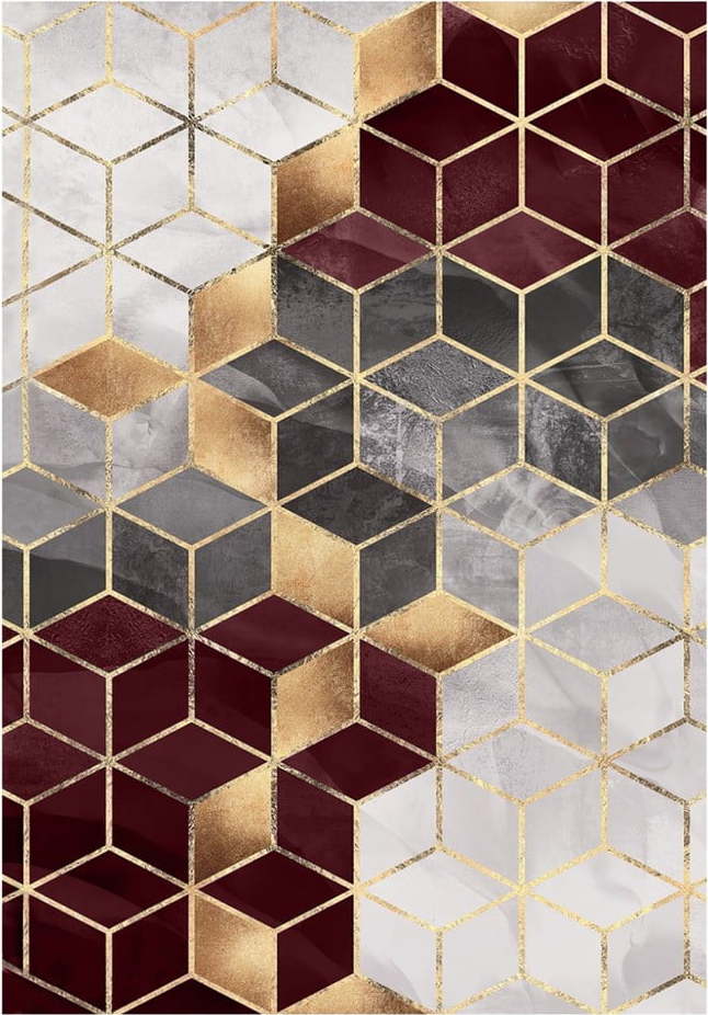 Vínový koberec 180x120 cm Optic - Rizzoli Rizzoli