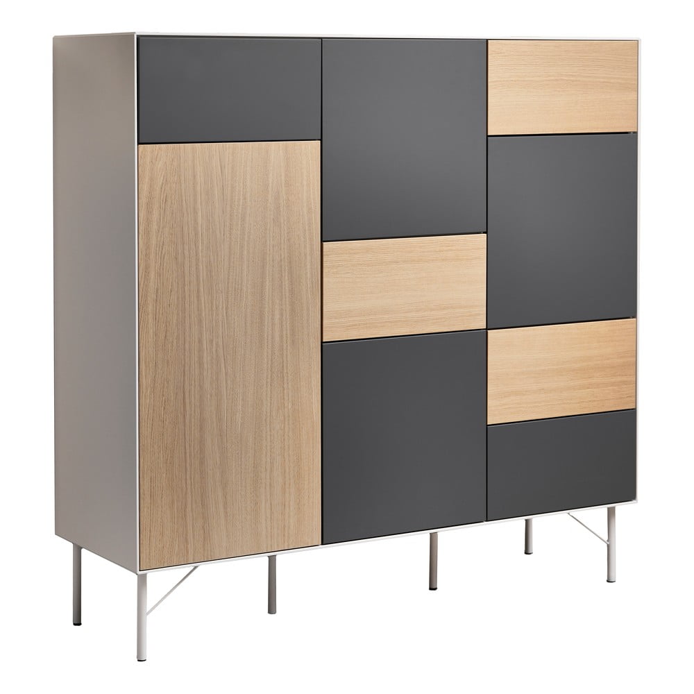 Vysoká komoda v dekoru dubu v antracitovo-přírodní barvě 136x133 cm Edge by Hammel – Hammel Furniture Hammel Furniture