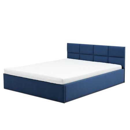 Čalouněná postel MONOS s pěnovou matrací rozměr 140x200 cm Namořnická modrá Signal-nabytek