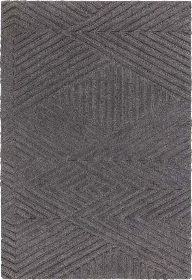Antracitový vlněný koberec 120x170 cm Hague – Asiatic Carpets Asiatic Carpets