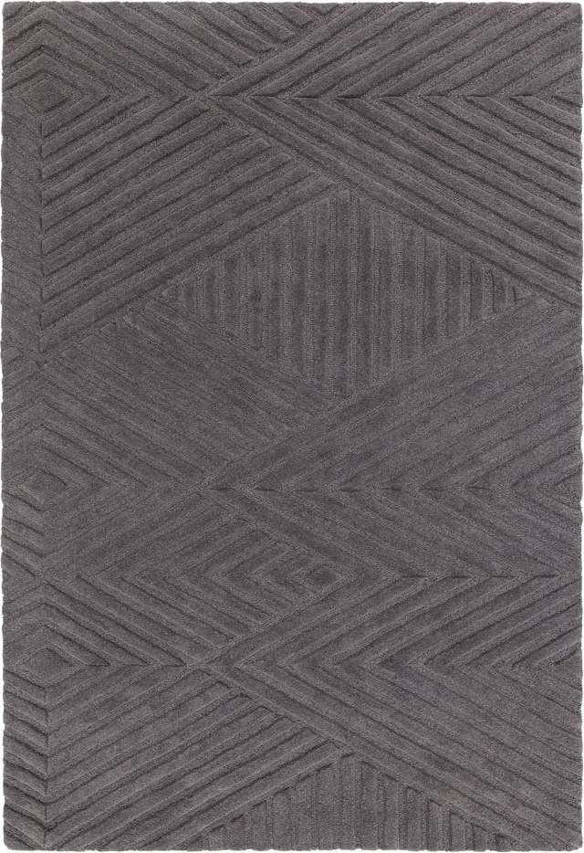 Antracitový vlněný koberec 200x290 cm Hague – Asiatic Carpets Asiatic Carpets