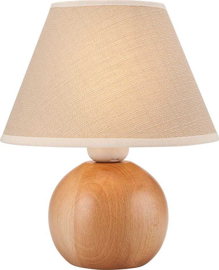 Béžová stolní lampa s textilním stínidlem