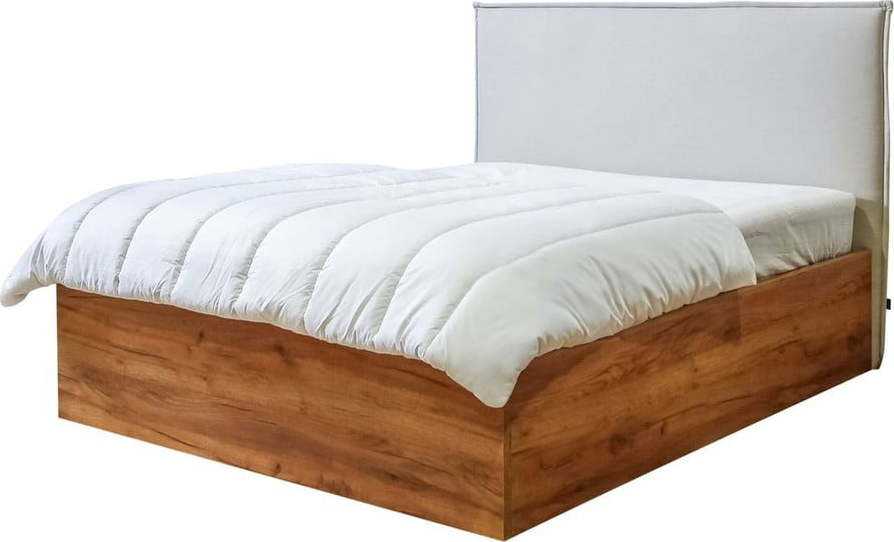 Béžovo-přírodní dvoulůžková postel s úložným prostorem s roštem 160x200 cm Cara – Bobochic Paris Bobochic Paris