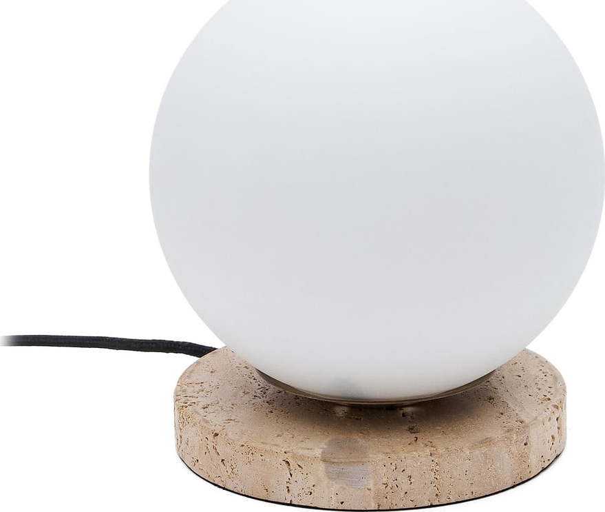 Bílá stolní lampa se skleněným stínidlem (výška 22 cm) Malachi – Kave Home Kave Home