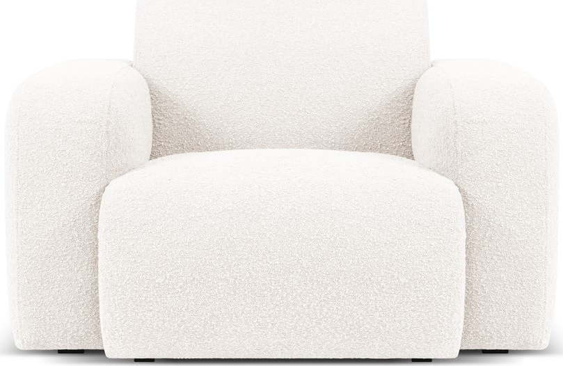 Bílé křeslo z textilie bouclé Molino – Micadoni Home Micadoni Home