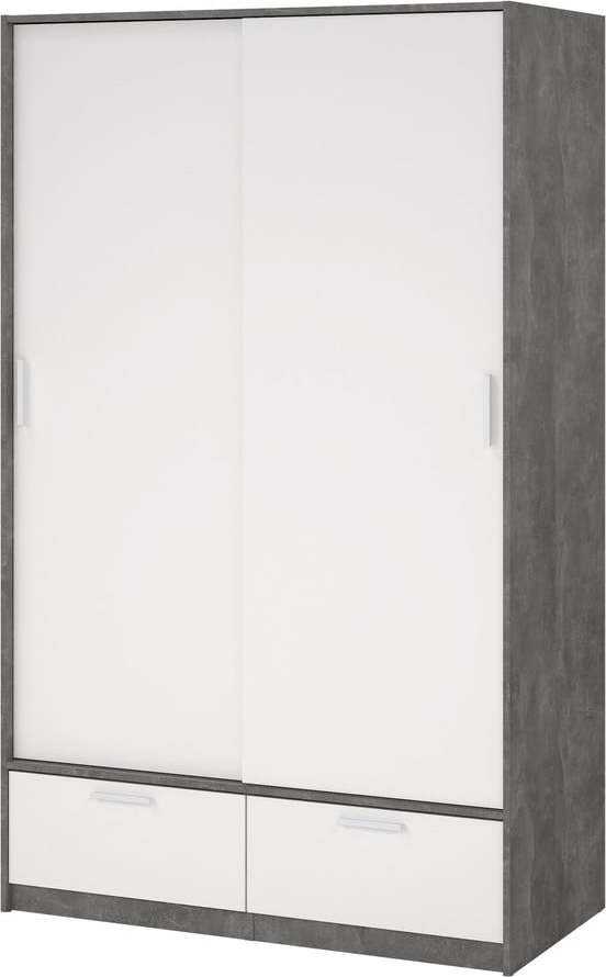 Bílo-šedá šatní skříň s posuvnými dveřmi 121x200 cm Line – Tvilum Tvilum