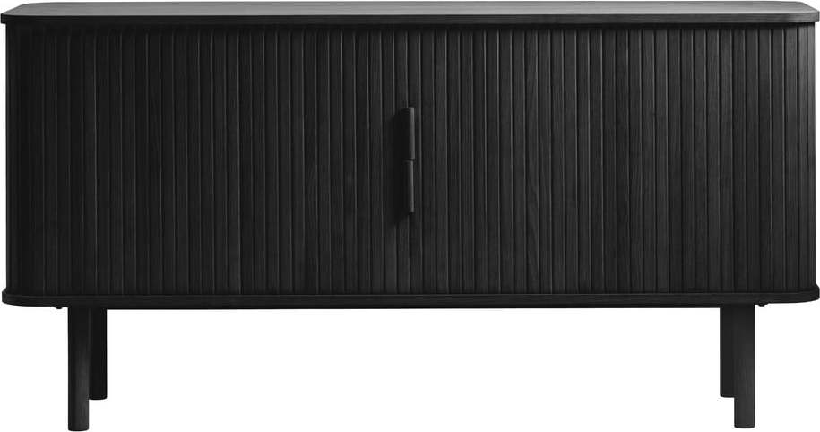 Černá nízká komoda v dekoru dubu s posuvnými dveřmi 76x160 cm Cavo – Unique Furniture Unique Furniture