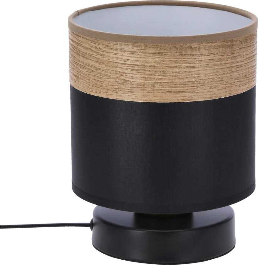 Černá stolní lampa s textilním stínidlem (výška 18 cm) Porto – Candellux Lighting Candellux Lighting