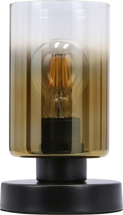 Černá stolní lampa se skleněným stínidlem (výška 20 cm) Aspra – Candellux Lighting Candellux Lighting