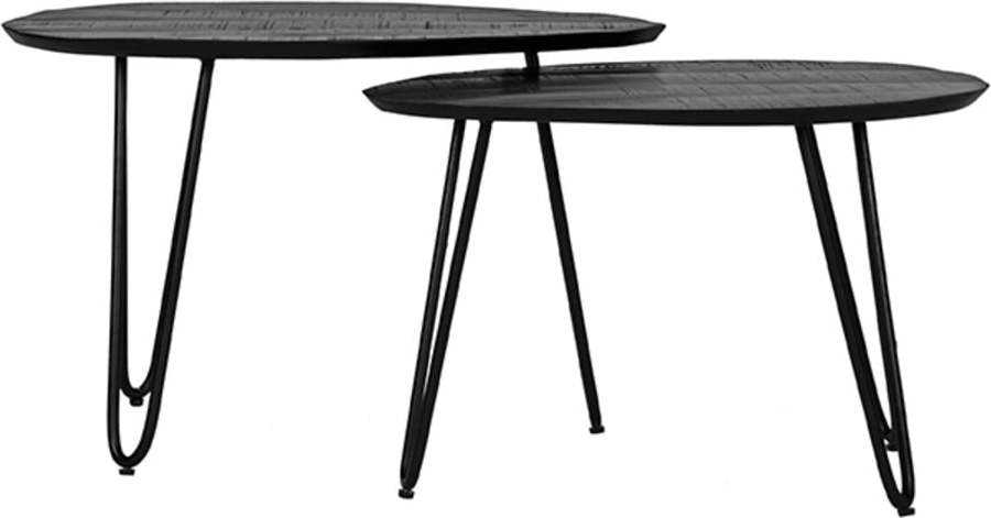 Černé konferenční stolky z mangového dřeva v sadě 2 ks 43x68 cm Frisk – LABEL51 LABEL51