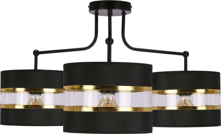 Černé stropní svítidlo s textilním stínidlem ø 20 cm Andy – Candellux Lighting Candellux Lighting