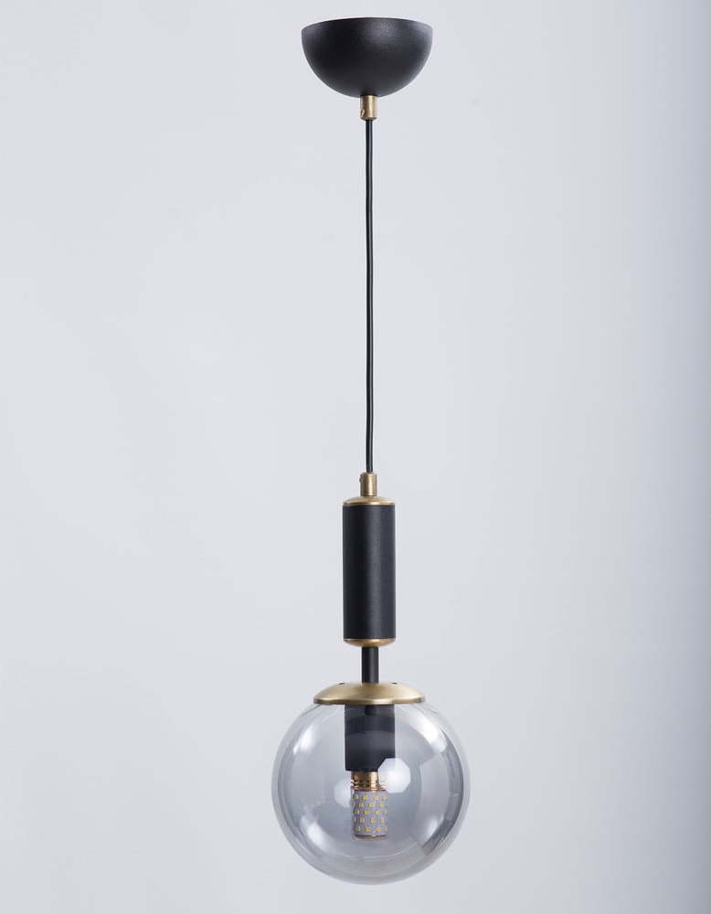 Černo-šedé závěsné svítidlo se skleněným stínidlem ø 15 cm Hector – Squid Lighting Squid Lighting