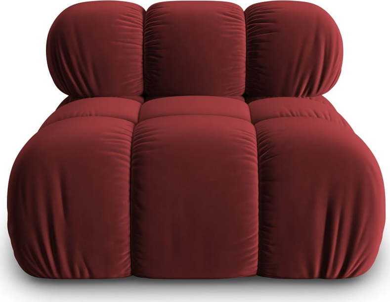 Červený sametový modul pohovky (středový díl) Bellis – Micadoni Home Micadoni Home